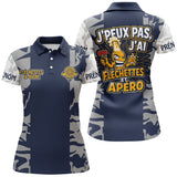 Maillot Fléchettes Personnalisé - Camo Bleu Navy - Polo Femme