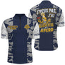 Maillot Fléchettes Personnalisé - Camo Bleu Navy - Polo Zippé Homme