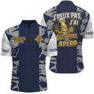 Maillot Fléchettes Personnalisé - Camo Bleu Navy - Polo Zippé Homme