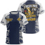 Maillot Fléchettes Personnalisé - Camo Bleu Navy - T-Shirt Femme