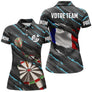 Maillot Fléchettes Personnalisé - Camo Drapeau Français - Polo Femme