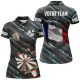 Maillot Fléchettes Personnalisé - Camo Drapeau Français - Polo Femme