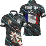 Maillot Fléchettes Personnalisé - Camo Drapeau Français - Polo Homme