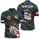 Maillot Fléchettes Personnalisé - Camo Drapeau Français - Polo Zippé Homme