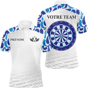 Maillot Fléchettes Personnalisé - Cible Bleue Team - Polo Homme