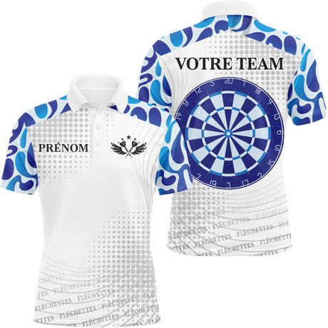 Maillot Fléchettes Personnalisé - Cible Bleue Team - Polo Homme