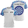 Maillot Fléchettes Personnalisé - Cible Bleue Team - T-Shirt Femme
