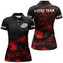 Maillot Fléchettes Personnalisé - D'ombre Noir & Rouge - Polo Femme