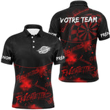 Maillot Fléchettes Personnalisé - D'ombre Noir & Rouge - Polo Homme