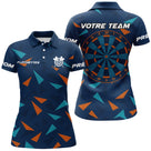 Maillot Fléchettes Personnalisé - Design Bleu & Orange - Polo Femme