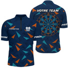 Maillot Fléchettes Personnalisé - Design Bleu & Orange - Polo Zippé Homme
