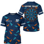 Maillot Fléchettes Personnalisé - Design Bleu & Orange - T-Shirt Homme