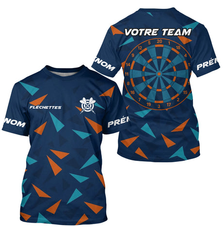 Maillot Fléchettes Personnalisé - Design Bleu & Orange - T-Shirt Homme