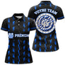 Maillot Fléchettes Personnalisé - Design Bleu Prénom - Polo Femme