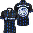 Maillot Fléchettes Personnalisé - Design Bleu Prénom - Polo Homme