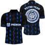 Maillot Fléchettes Personnalisé - Design Bleu Prénom - Polo Zippé Homme