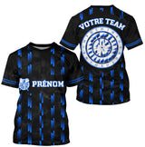 Maillot Fléchettes Personnalisé - Design Bleu Prénom - T-Shirt Homme
