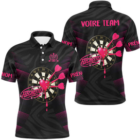 Maillot Fléchettes Personnalisé - Design Cœur 180 - Polo Homme
