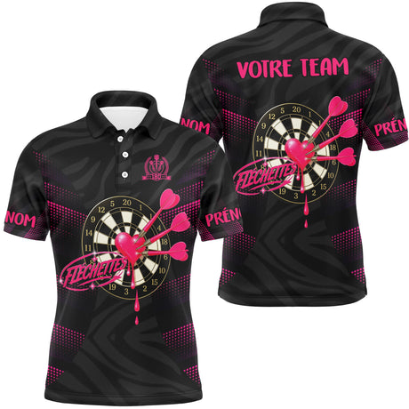 Maillot Fléchettes Personnalisé - Design Cœur 180 - Polo Homme