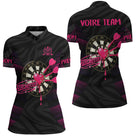 Maillot Fléchettes Personnalisé - Design Cœur 180 - Polo Zippé Femme
