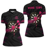 Maillot Fléchettes Personnalisé - Design Cœur 180 - Polo Zippé Femme