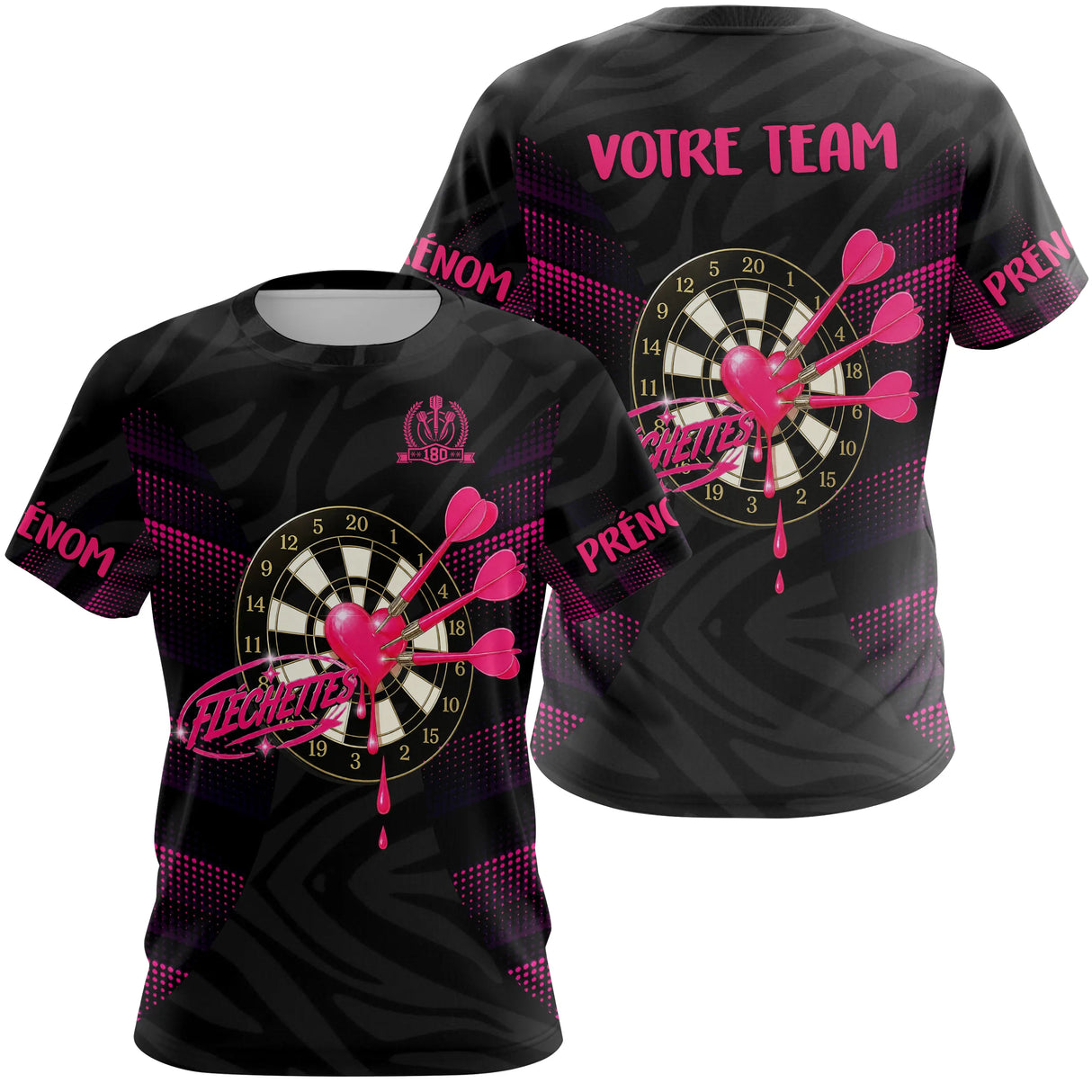 Maillot Fléchettes Personnalisé - Design Cœur 180 - T-shirt Femme