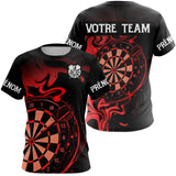 Maillot Fléchettes Personnalisé - Design Flammes Rouge & Noir - T-Shirt Femme