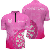 Maillot Fléchettes Personnalisé - Design Roses 180 - Polo Zippé Homme