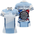 Maillot Fléchettes Personnalisé - Look Équipe Drapeau Français - Polo Femme