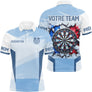 Maillot Fléchettes Personnalisé - Look Équipe Drapeau Français - Polo Homme