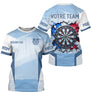 Maillot Fléchettes Personnalisé - Look Équipe Drapeau Français - T-Shirt Homme
