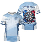 Maillot Fléchettes Personnalisé - Look Équipe Drapeau Français - T-Shirt Homme