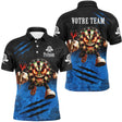 Maillot Fléchettes Personnalisé - Noir & Blue Équipe Darts - Polo Homme