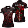 Maillot Fléchettes Personnalisé - Roses Rouges Flamboyantes - Polo Femme