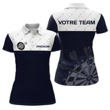 Maillot Fléchettes Personnalisé - Sportif Bleue & Blanche - Polo Femme