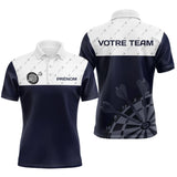 Maillot Fléchettes Personnalisé - Sportif Bleue & Blanche - Polo Homme