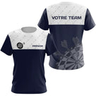 Maillot Fléchettes Personnalisé - Sportif Bleue & Blanche - T-Shirt Femme