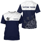 Maillot Fléchettes Personnalisé - Sportif Bleue & Blanche - T-Shirt Homme