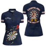 Maillot Fléchettes Personnalisé - Style Bière 180 Marine - Polo Zippé Femme