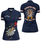 Maillot Fléchettes Personnalisé - Style Bière 180 Marine - Polo Zippé Femme