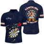 Maillot Fléchettes Personnalisé - Style Bière 180 Marine - Polo Zippé Homme