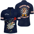 Maillot Fléchettes Personnalisé - Style Bière 180 Marine - Polo Zippé Homme