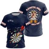 Maillot Fléchettes Personnalisé - Style Bière 180 Marine - T-Shirt Femme
