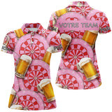 Maillot Fléchettes Personnalisé - Style Rose & Bière - Polo Femme