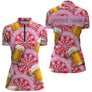 Maillot Fléchettes Personnalisé - Style Rose & Bière - Polo Zippé Femme