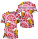 Maillot Fléchettes Personnalisé - Style Rose & Bière - T-Shirt Homme