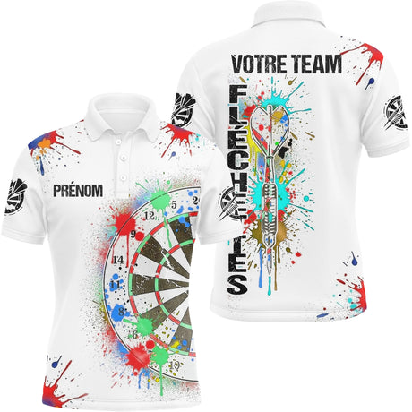 Maillot Fléchettes Personnalisé - Style Splash Multicolore - Polo Homme