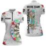Maillot Fléchettes Personnalisé - Style Splash Multicolore - Polo Zippé Femme