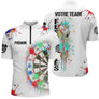 Maillot Fléchettes Personnalisé - Style Splash Multicolore - Polo Zippé Homme