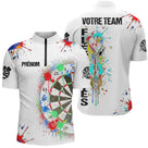 Maillot Fléchettes Personnalisé - Style Splash Multicolore - Polo Zippé Homme